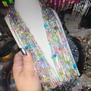 Joann Rivers Multicolor Pastel Seed Bead & Czech Glass Uranium Beaded Torsade